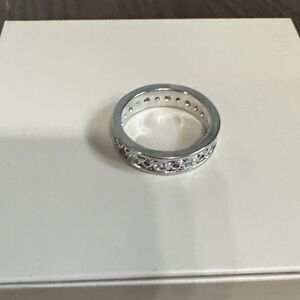Elegant Silver and Purple Women's Ring size 8